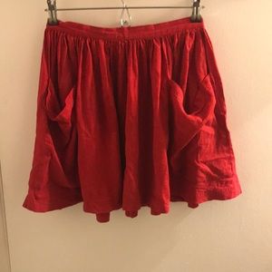 red skirt with pockets